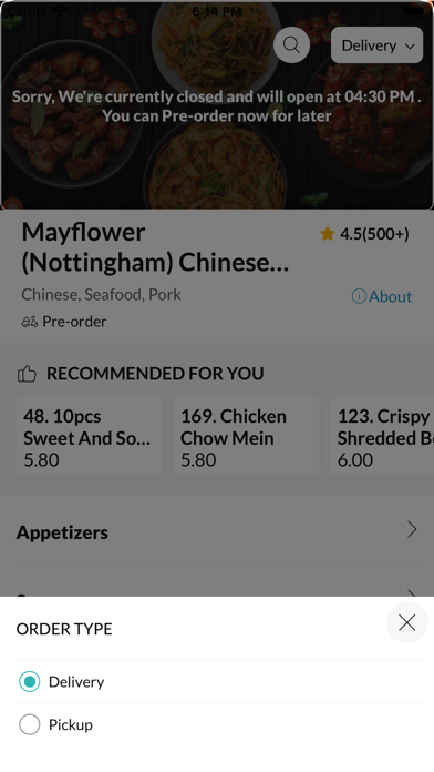 Mayflower Chinese Takeaway Screenshot