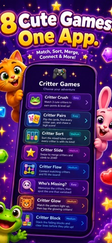 Critter Crush — Multi-Game App screenshot 2