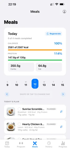 PlateLoad: Workout & Meals screenshot 4