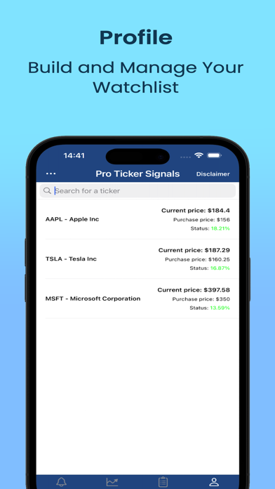 Pro Ticker Signals Screenshot
