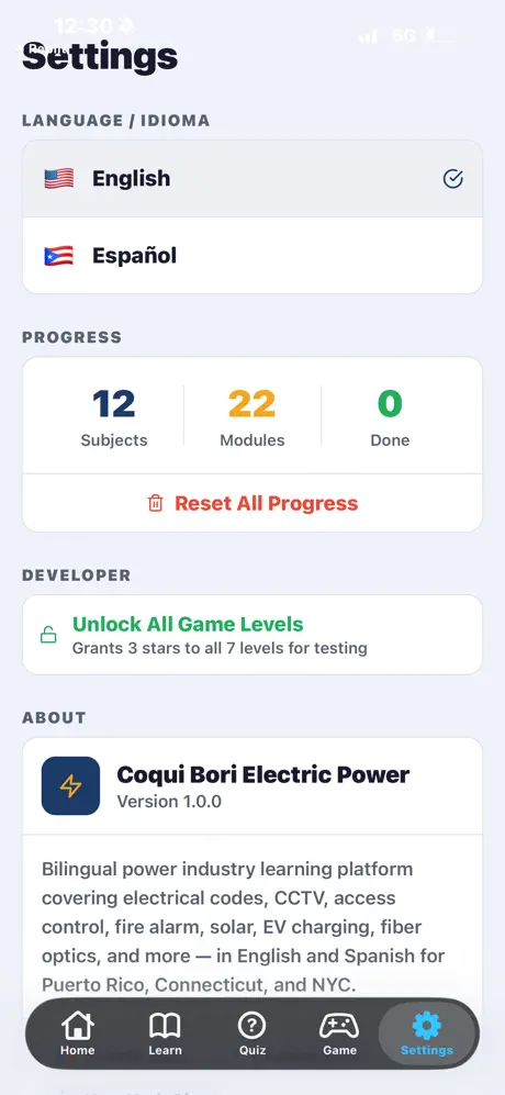 Coqui Bori Electric Power‑App screenshot 2