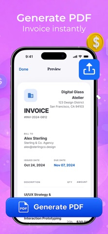 Invo: Invoice Ai Invoice Maker iPhone screenshot