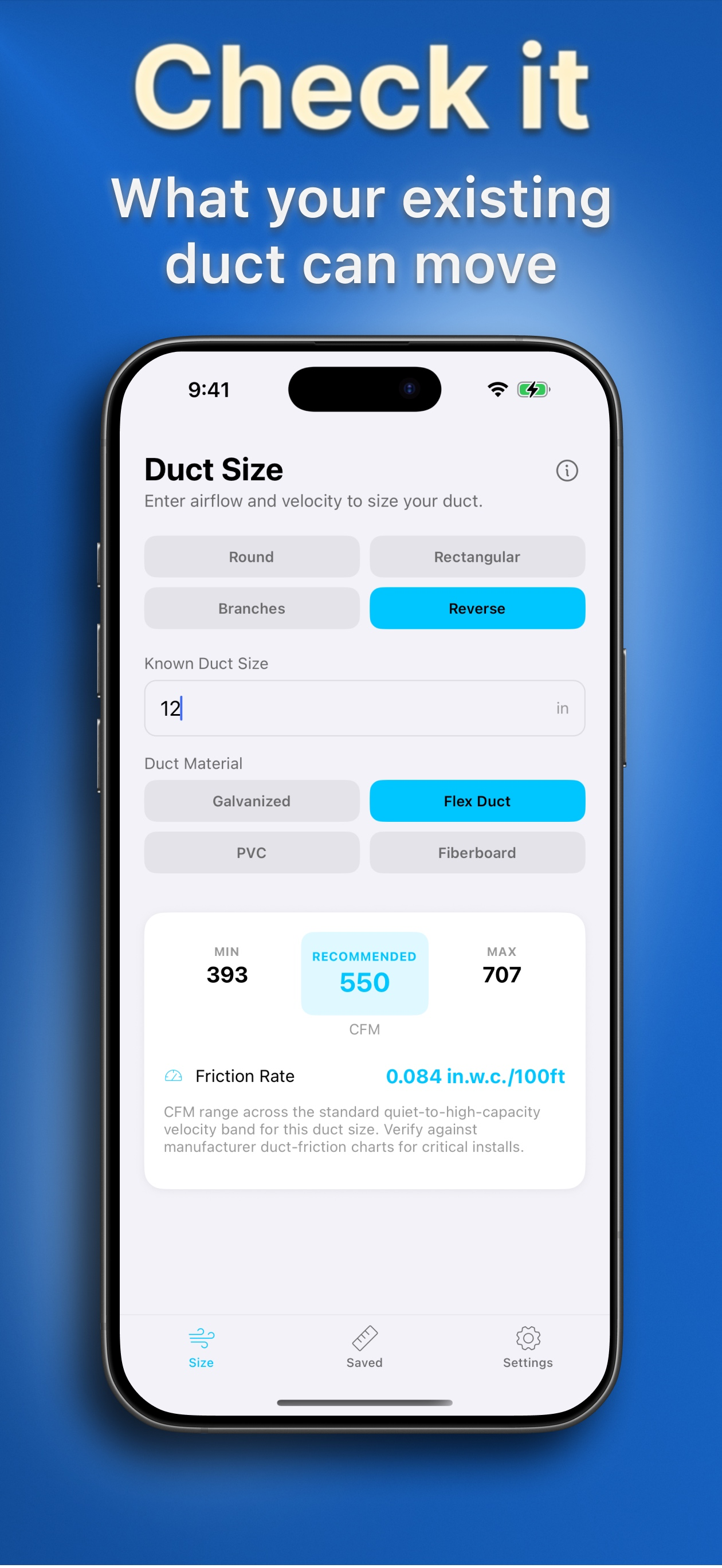 HVAC Ductulator screenshot 2