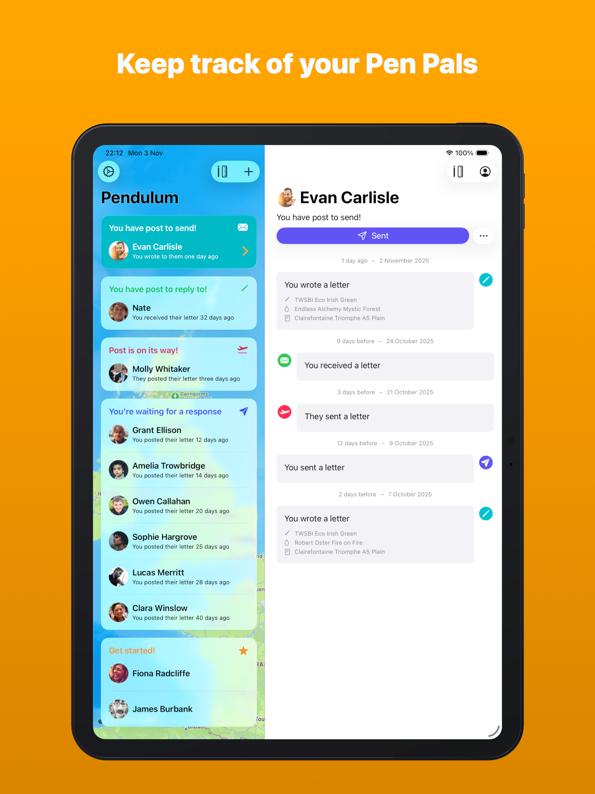 Pendulum - Pen Pal Tracker screenshot 6