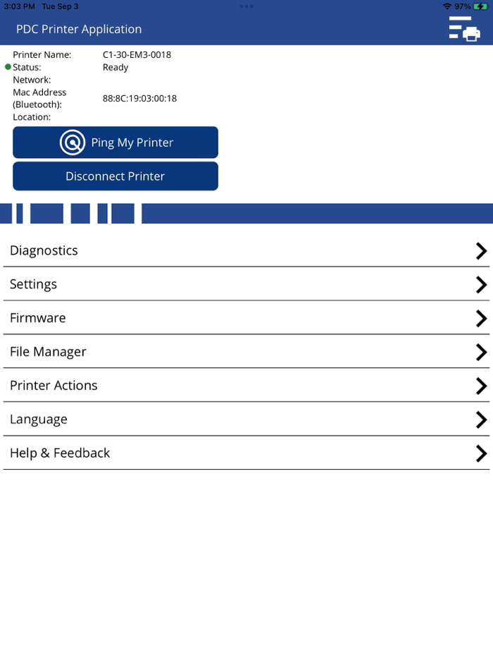 PDC Printer Application