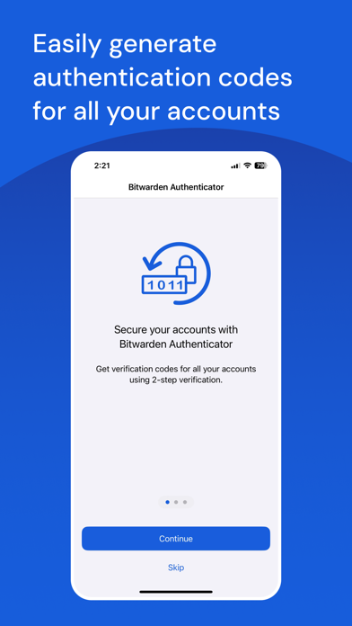 Screenshot #1 pour Bitwarden Authenticator