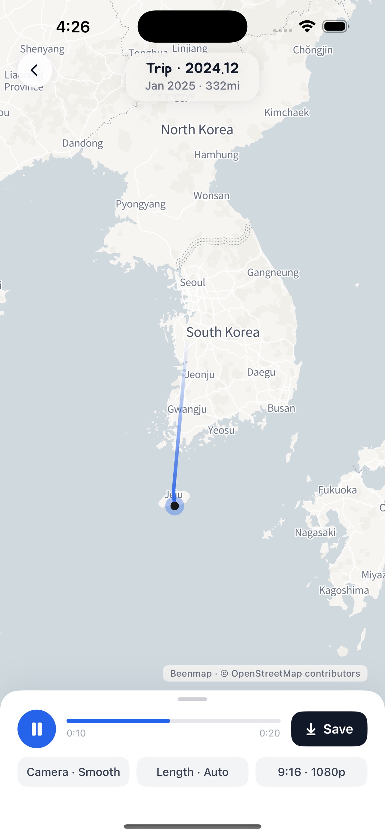 Screenshot 4 of Beenmap: Travel Route Videos
