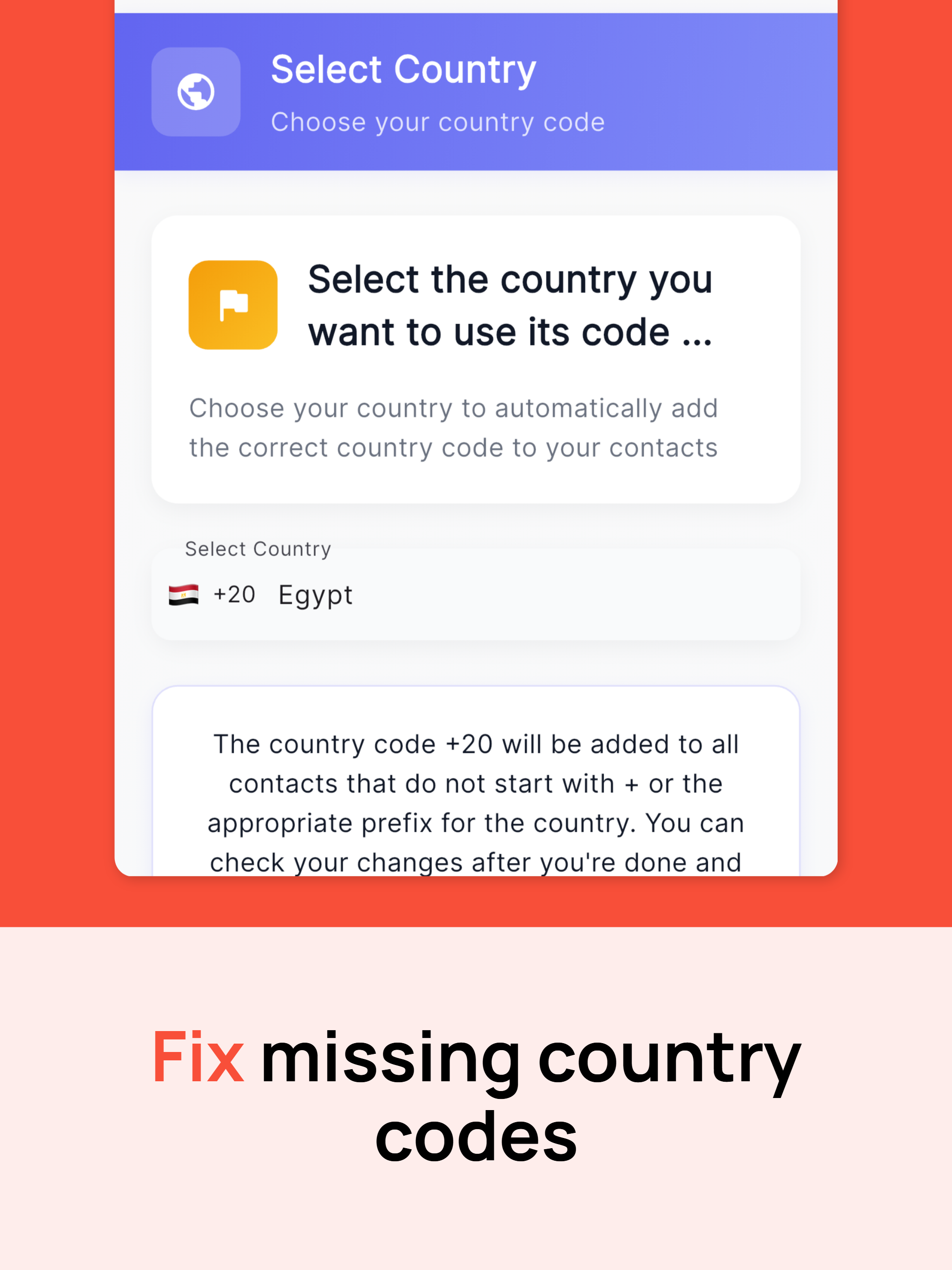 Country Code Fix