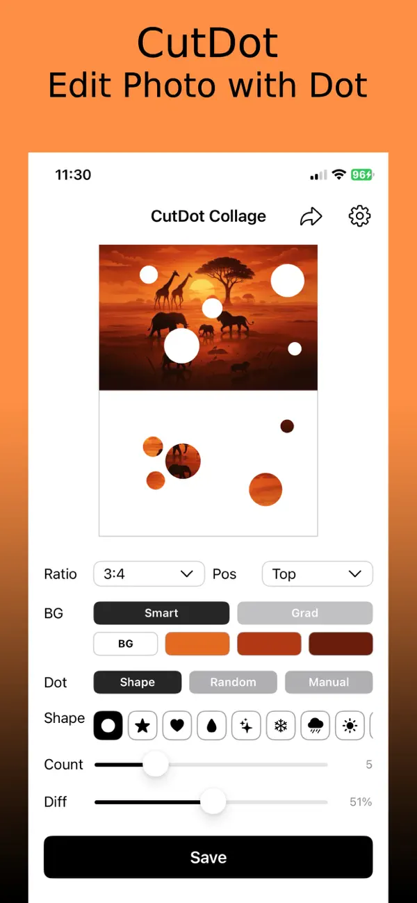 Screenshot #3 pour CutDot Collage-Photo Edit,波点拼贴