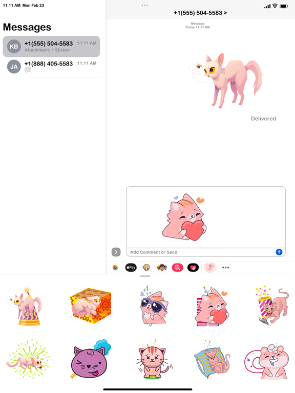 Screenshot #6 pour Cute Cat Pink Stickers Pack