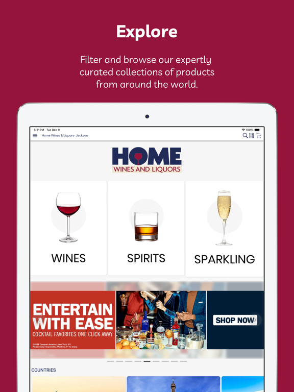 Home Wines & Liquors iPad screenshot 1 - Shopping app