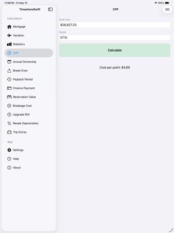 Timeshare+ iPad screenshot