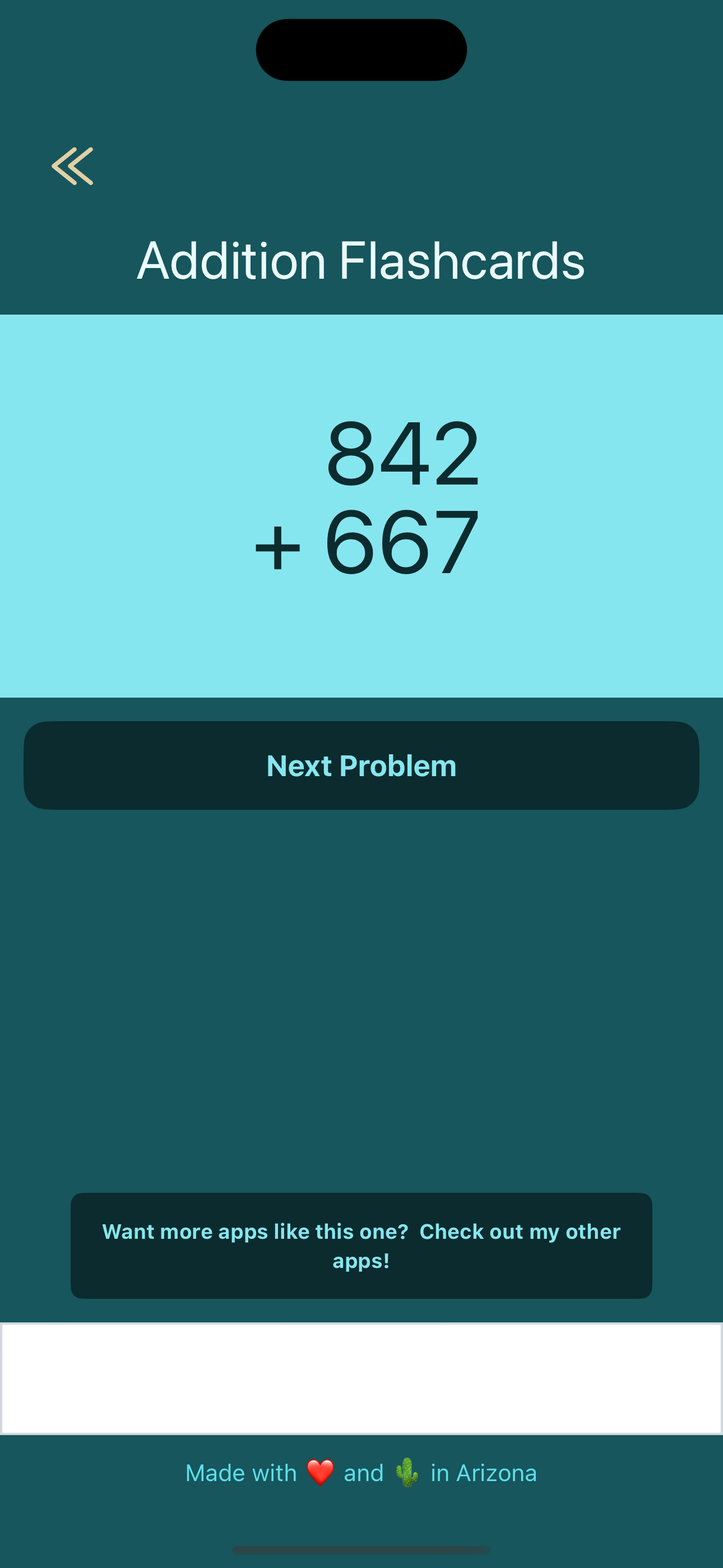 Addition Math Flashcards