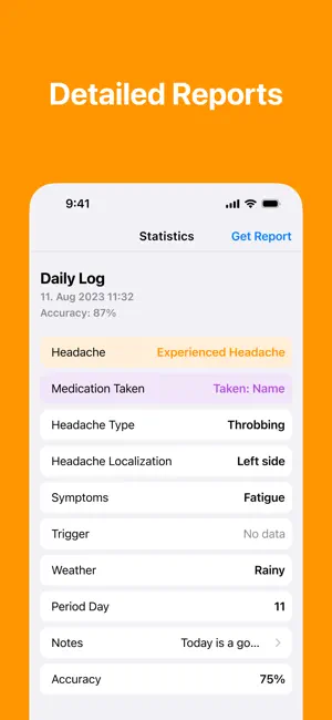 Headache sensitivity tracker screenshot 4