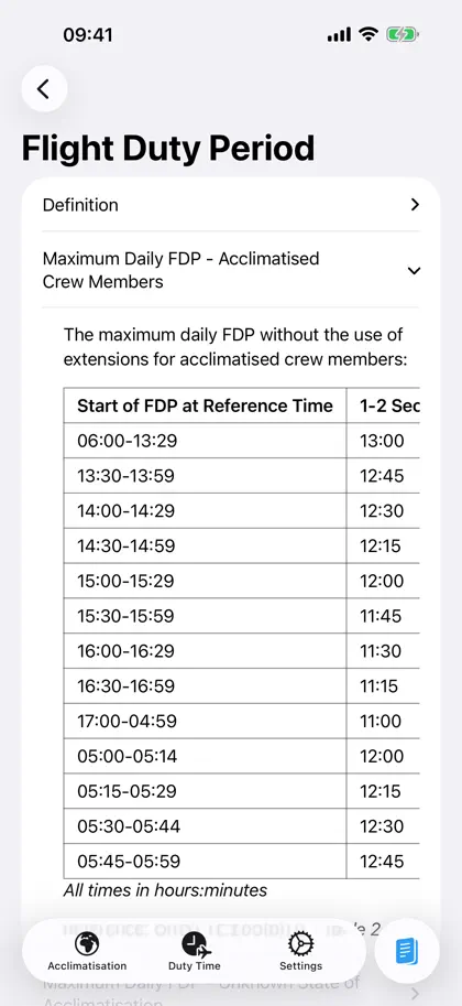 EASA FTL Calculator screenshot 5 of 5