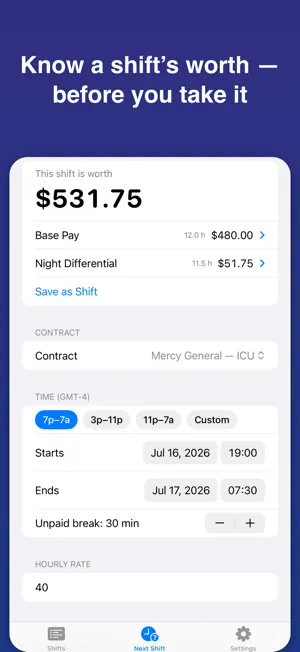 ShiftAudit: Nurse Paycheck screenshot 1