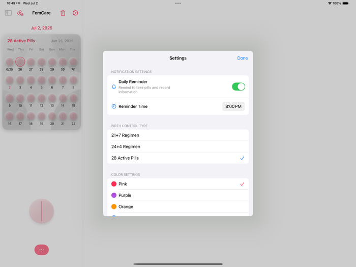 PillCalendar – Period Track