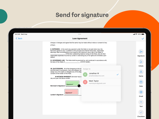 Signeasy: Sign & send document iPad app afbeelding 3