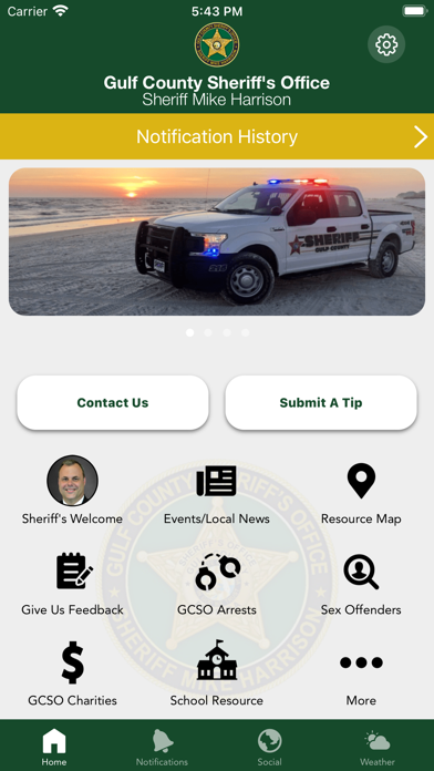 Gulf County Sheriff's Office Screenshot