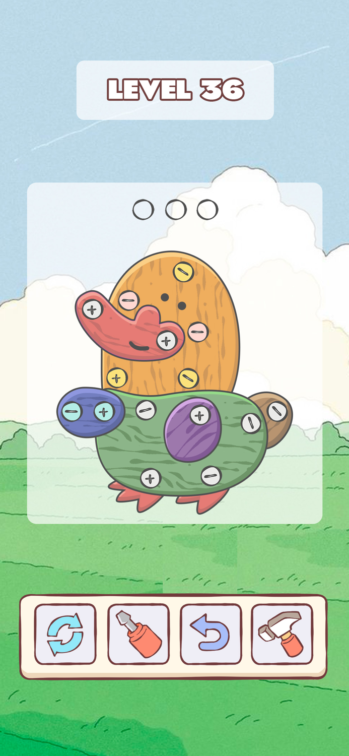 Nuts Island Wood Screw Puzzle