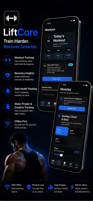 LiftCore: Workout Tracker screenshot 1