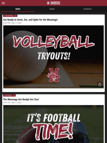 MacDuffie School Athletics iPad screenshot