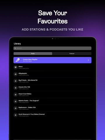 FM Radio: Live Music Stations iPad screenshot