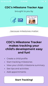 CDC's Milestone Tracker screenshot