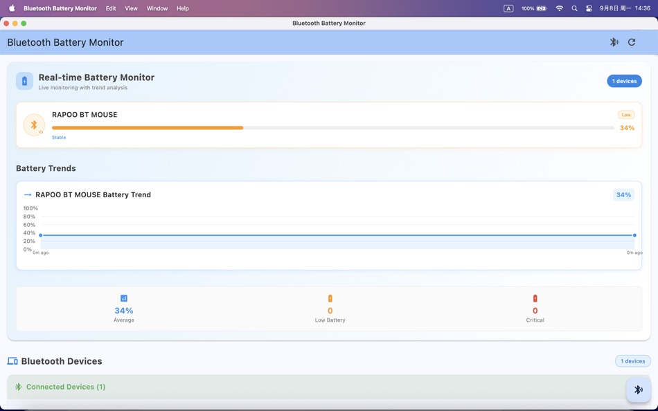 Bluetooth Battery Monitor (macOS) By: 仁超 张