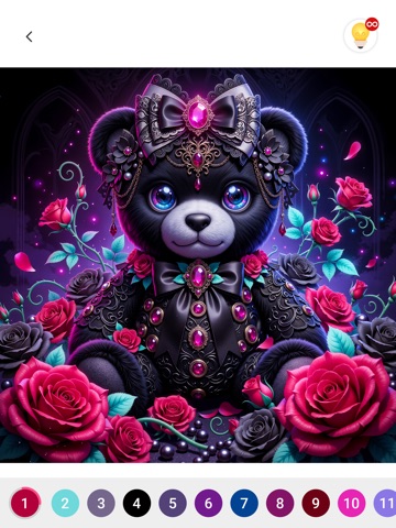 Dark Aesthetic Color by Number iPad screenshot