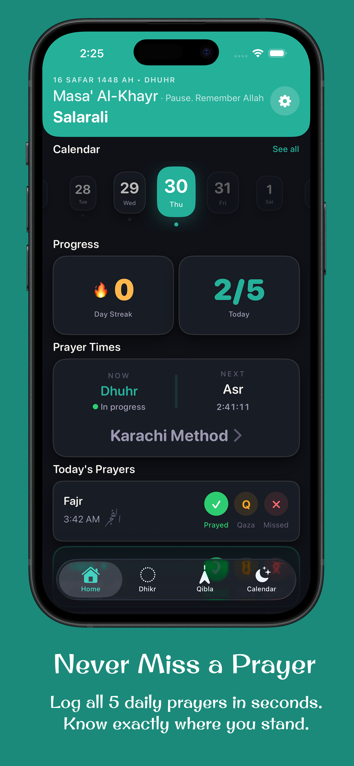 Niyyah - Daily Prayer Tracker screenshot 2