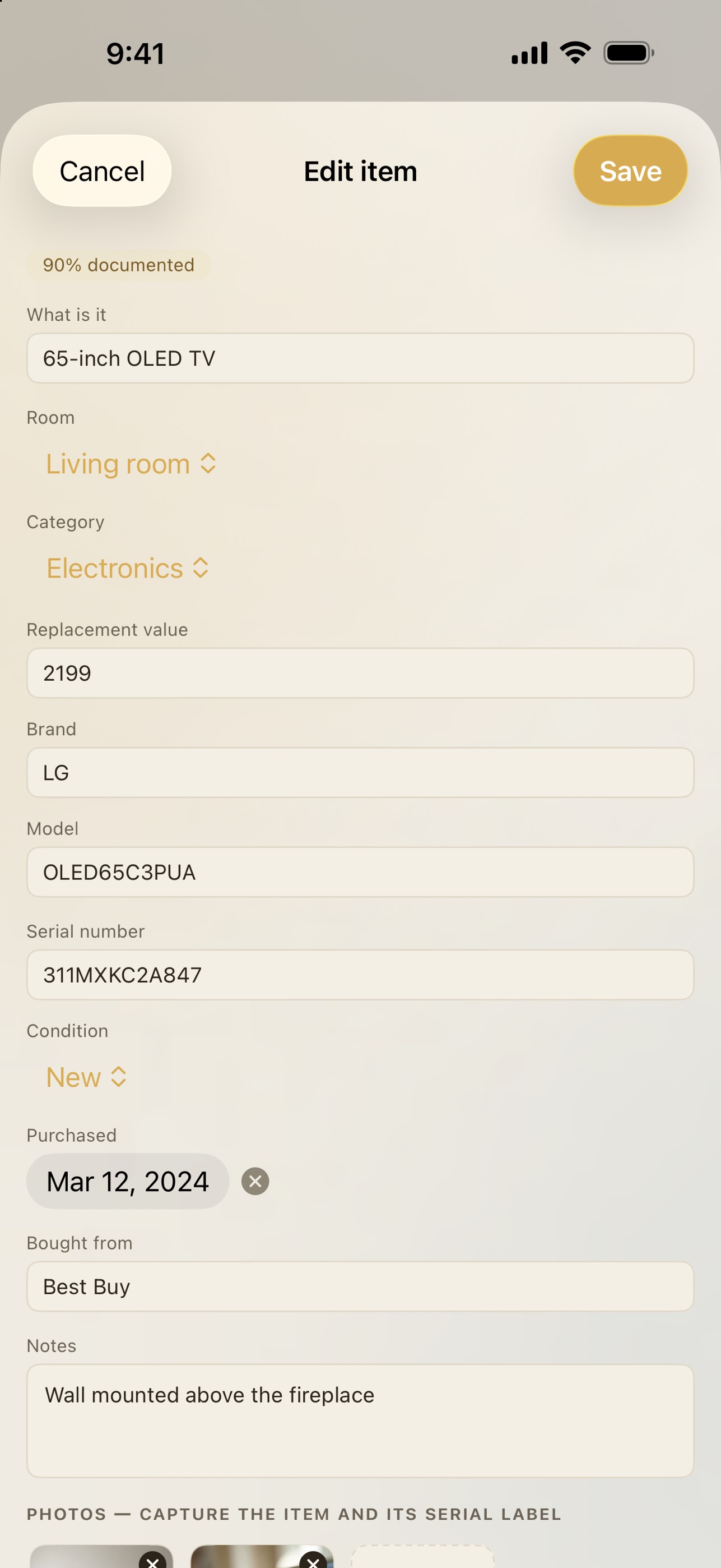 Screenshot 3 of RenterVault: Home Inventory