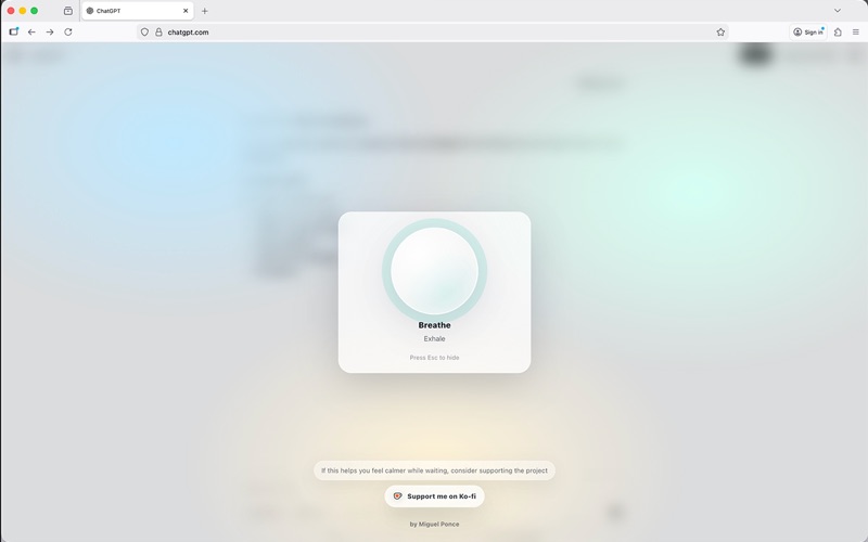 Pausa Extension app screenshot