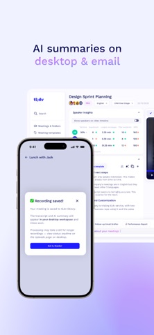 tl;dv Mobile: AI Notetaker iPhone screenshot