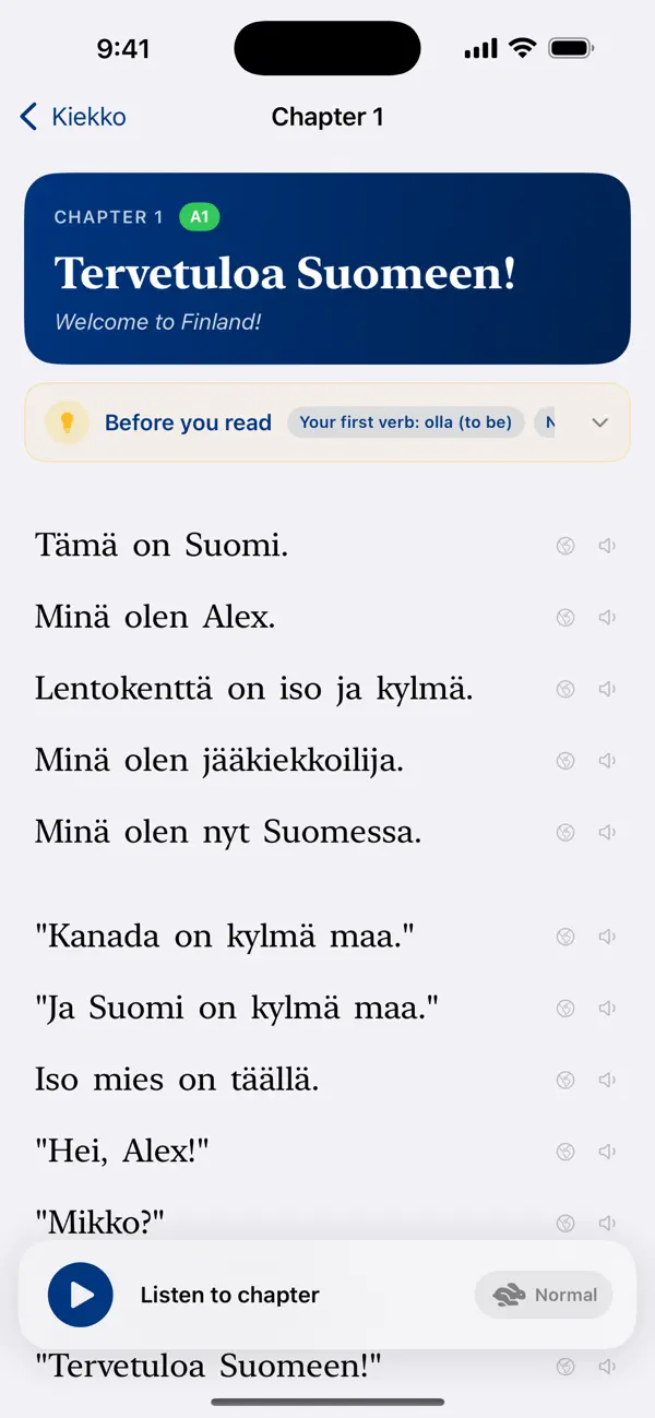 Screenshot #2 pour Kiekko: Learn Finnish