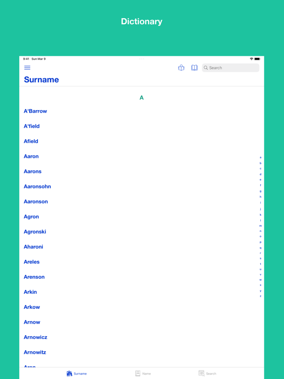 Screenshot #4 pour Surname & Name Dictionary