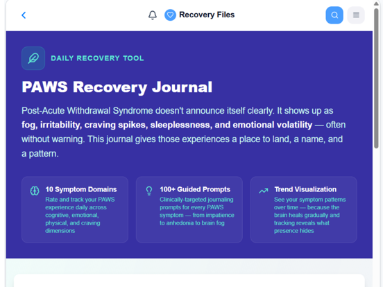 The Recovery Files iPad screenshot
