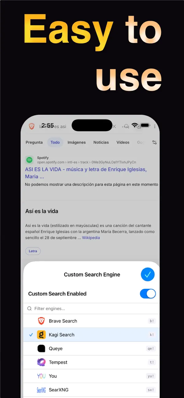 Screenshot #2 pour Moteurs de recherche Safari