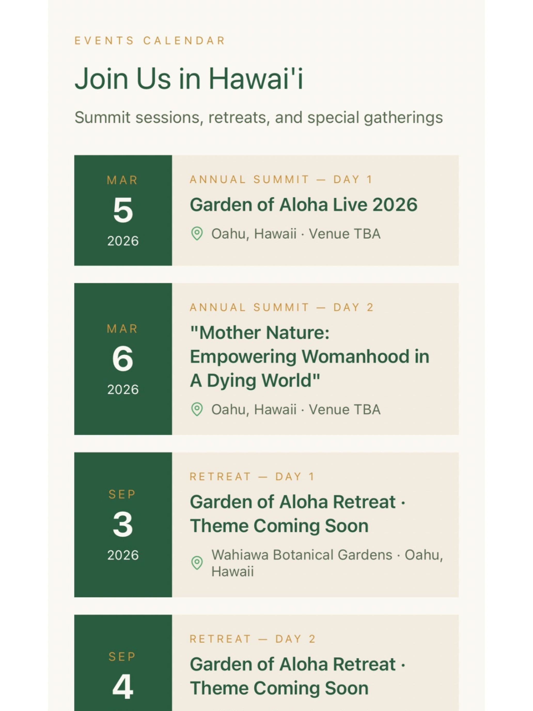 Garden of Aloha Live