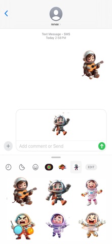 唱歌的宇航员贴纸 screenshot