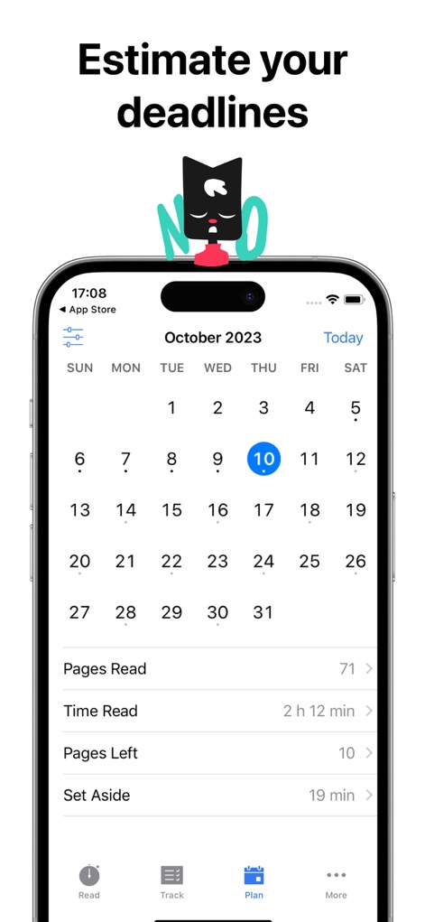 Leio - 読書の締め切りを視覚的に管理できるカレンダービューを提供し、ユーザーは日々の読書目標時間を確認して計画的に進められます。