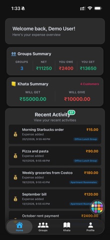 EvenlySplit: Expense & Khata Screenshot 1 of 8