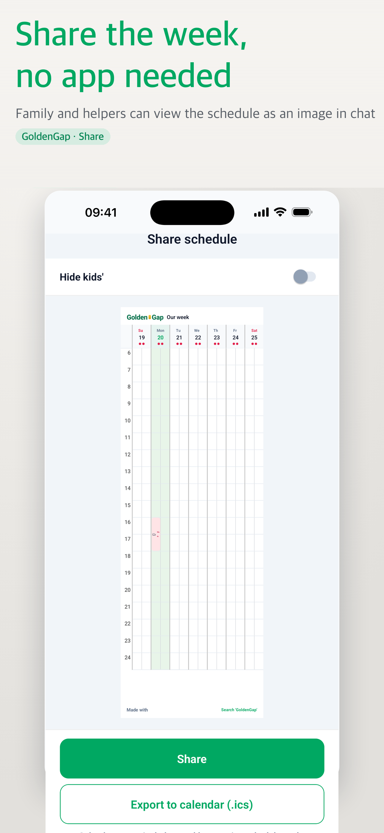 GoldenGap - Family Schedule screenshot 6