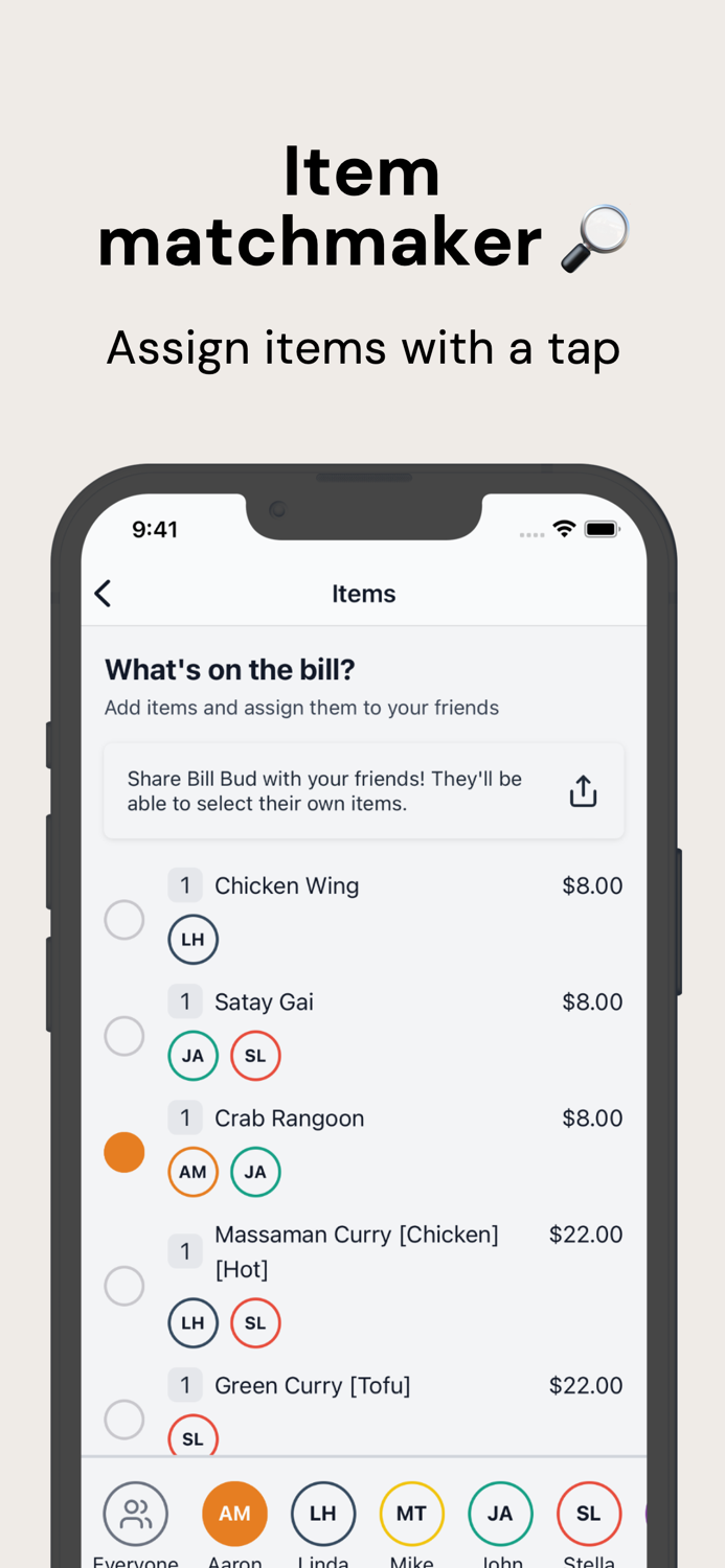 Bill Bud Split bills