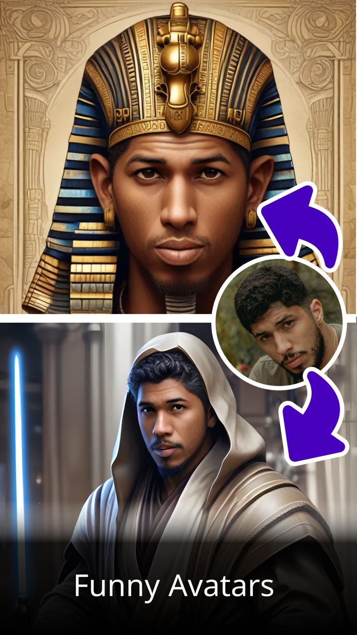 Photo to cartoon portrait