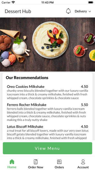 Dessert Hub. Screenshot