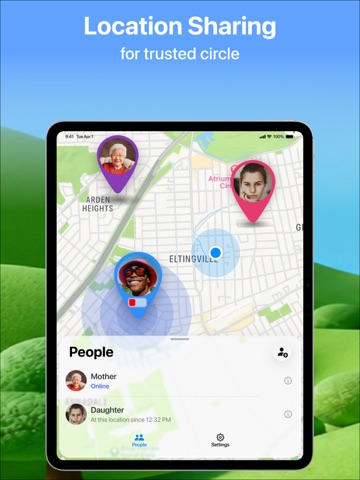 FindMi: family&friends locator iPad screenshot