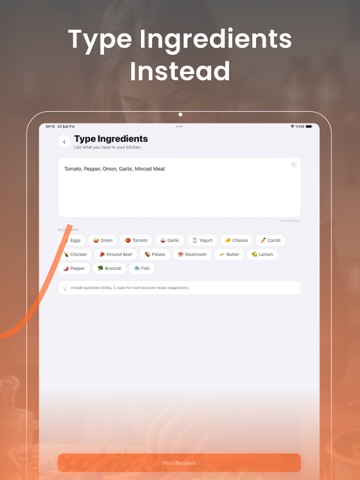 Recipe Maker: Fridge to Plate iPad screenshot