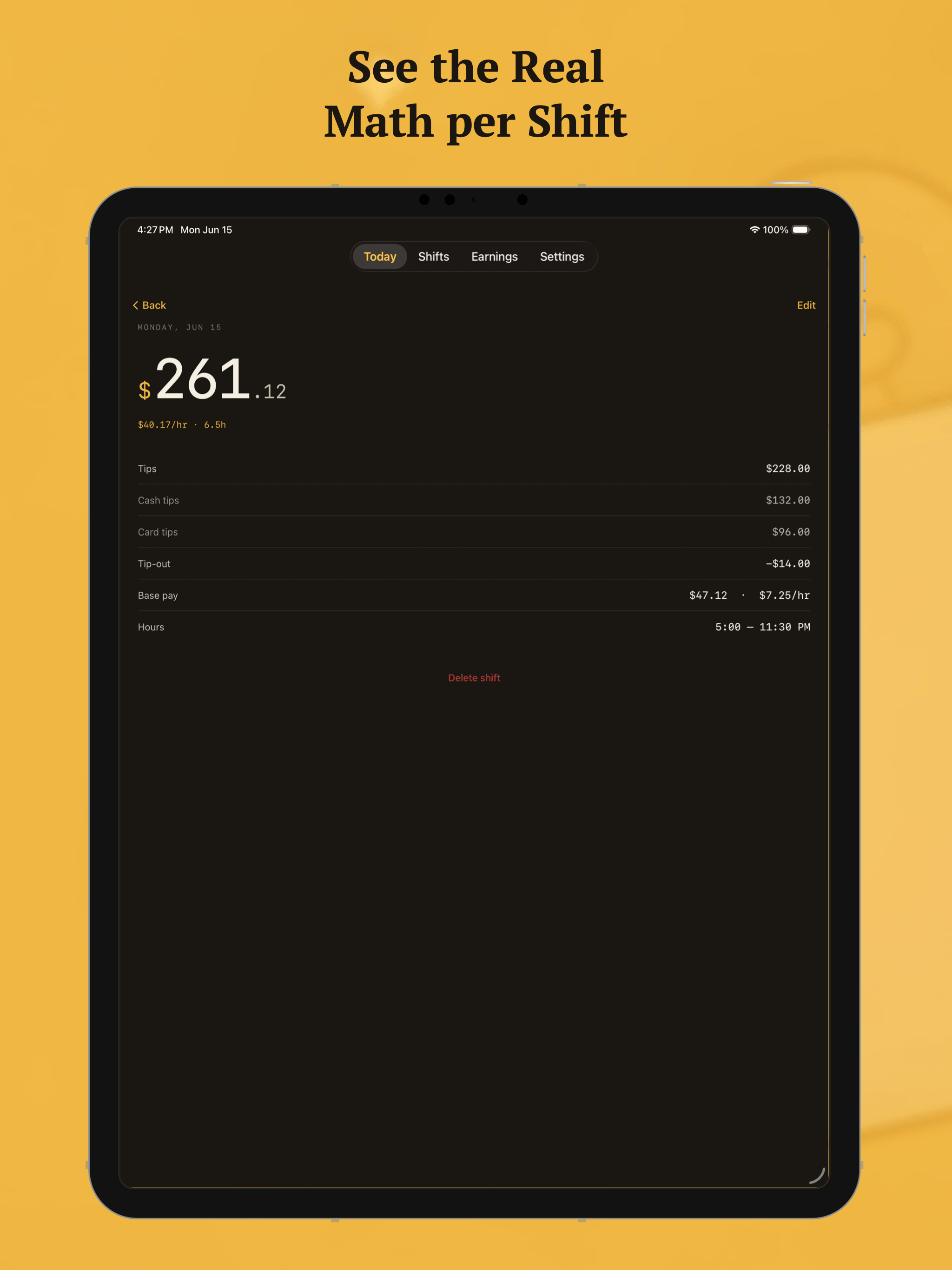Tip Jar - Shift & Wage Log