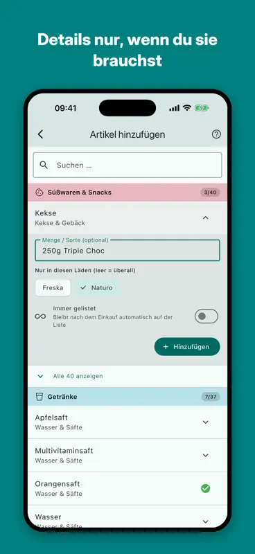 Aisly: Lernende Einkaufsliste screenshot 3 of 7